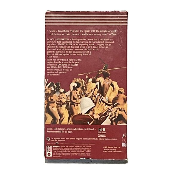 Zulu VHS - A Classic War Drama Film Vintage 1964 release - Picture 3 of 4